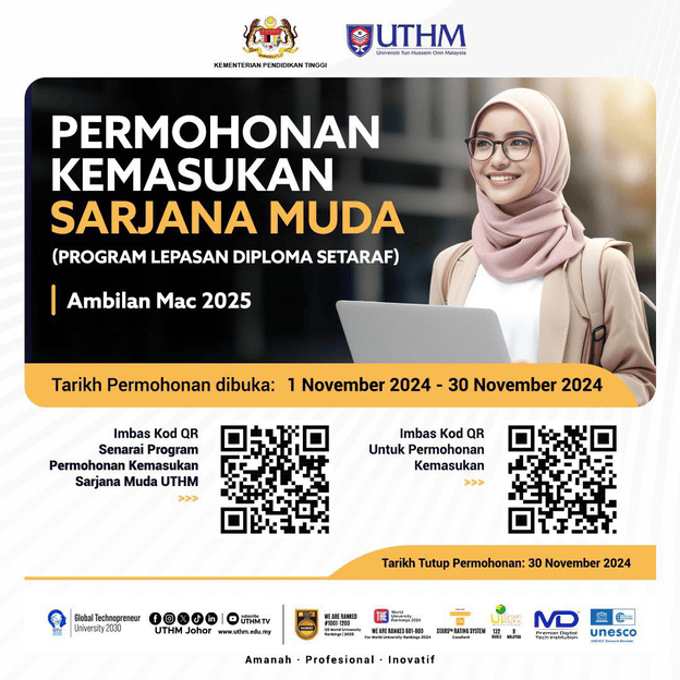 iklan permohonan semester 2 sesi 2024 2025 uthm